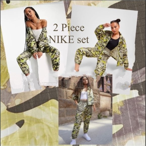 PIECE L New Nike swoosh track suit jacket track pants womens